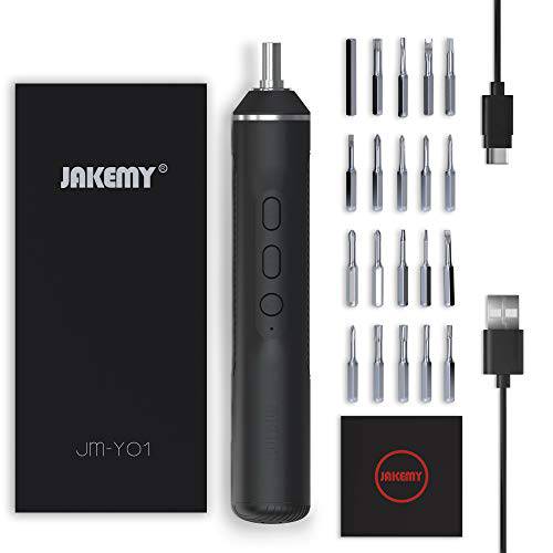 무선 전기,전동 드라이버 JAKEMY USB 충전식 Multi-Function 마그네틱,자석 정밀 파워 드라이버 수리 공구세트 LED 라이트 PC 아이폰 안드로이드 폰 워치 노트북 맥북