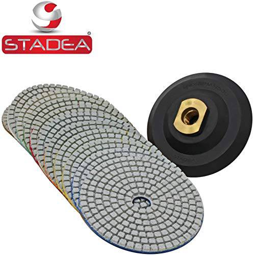 Stadea PPW182E 다이아몬드 폴리싱 패드 4 인치 습식건식 세트 대리석무늬,마블 Quartz 콘크리트 마블,대리석무늬 Stone 세면대 폴리싱