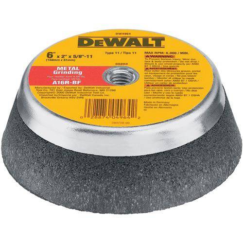 DEWALT DW4962 5-Inch by 2-Inch T11 메탈 그라인딩 휠