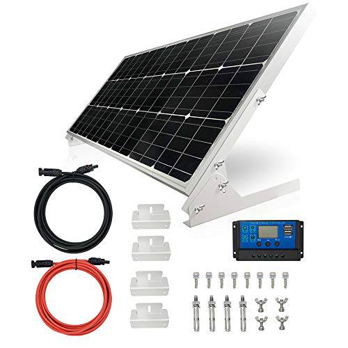 TP-solar 100W 12V 태양광 패널 키트 배터리 충전기 100 와트 12 볼트 Off 그리드,격자무늬 시스템 주택 RV 보트+ 20A 태양광 충전 컨트롤러+  태양광 케이블+  브라켓 마운팅