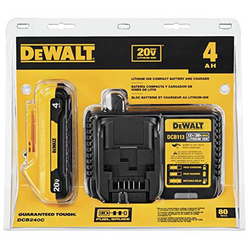 DEWALT DCB240C 20V 맥스 4Ah 컴팩트 배터리 스타터 키트