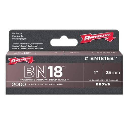 Arrow Fastener BN1816B 정품 1-Inch, 18-Gauge 브라운 Brads, 2, 000-Pack