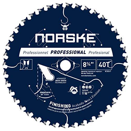 Norske Tools NCSBS417 8-1/ 4 인치 40T Socktooth 원형 피니싱 톱날 5/ 8 인치 구경 레이저 Cut 다이아몬드 Knockout