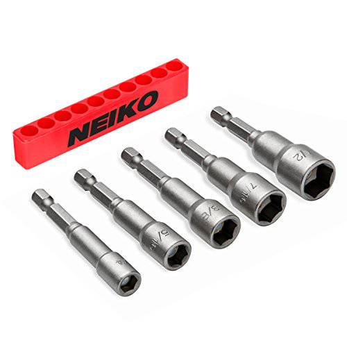 NEIKO 10066A 1/ 4” 육각생크 마그네틱,자석 파워 너트 드라이버 세트 | SAE | 사이즈 1/ 4 to 1/ 2” | Cr-V | 5 피스