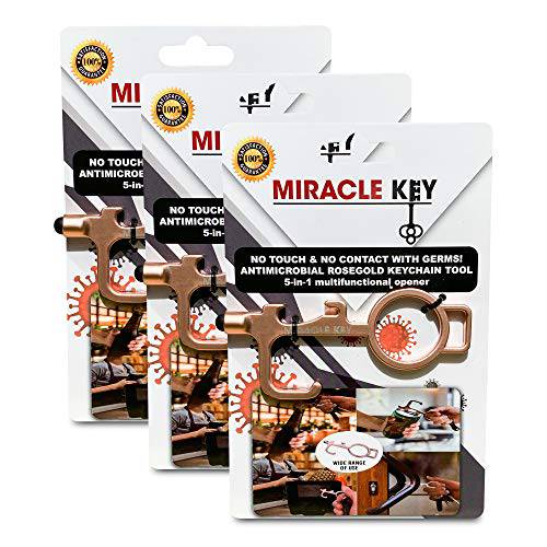 Miracle Key GermKey NoTouch DoorOpener CleanKey Contactless-Safe 터치 툴 NoTouchTool 버튼 미는사람 and EDC- No 터치 KeychainTool 소프트 스타일러스 키패드