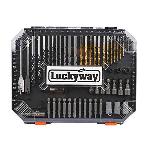 Luckyway 400-Piece 드라이버 비트 세트/ 드릴 비트 세트, 플라스틱 건식벽체 벽면 앵커 스크류 종류다양 키트