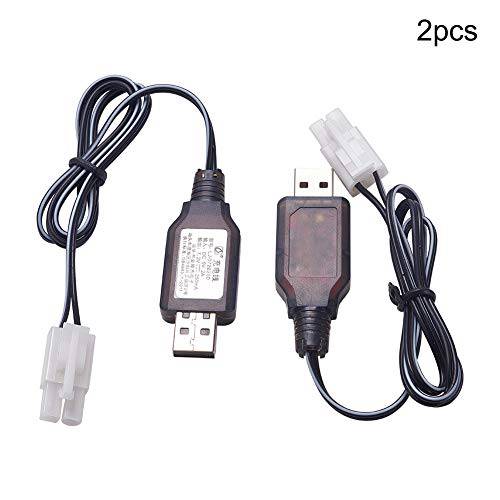 Fielect L6.2-2P USB 파워 충전기 케이블 RC 차량용 7.2V 250mA Ni-MH Ni-CD 배터리 2Pcs