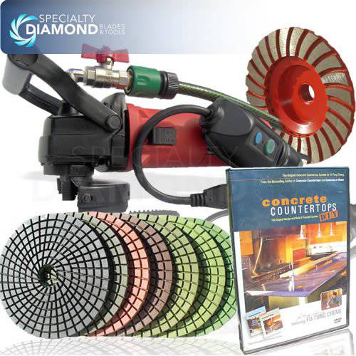 Secco CCGRINDPOLSET 5-Inch 속도조절가능 콘크리트 Wet 폴리싱 and 그라인딩 키트, 포함 Fu-Tung DIY DVD