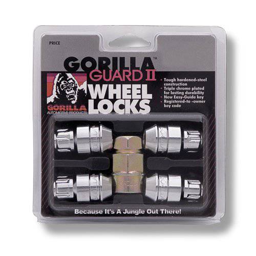 Gorilla Automotive 61631N 크롬 에이콘 고릴라 가드 II 휠 자물쇠 - 세트 4 12mm X 1.50 스레드 사이즈