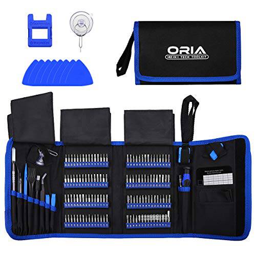 ORIA  드라이버 세트, (2020 New 버전) 142 in 1 정밀 드라이버 키트 120 드라이버S 팁, 휴대용 백 스마트폰 맥북, 노트북, 시계, 블루