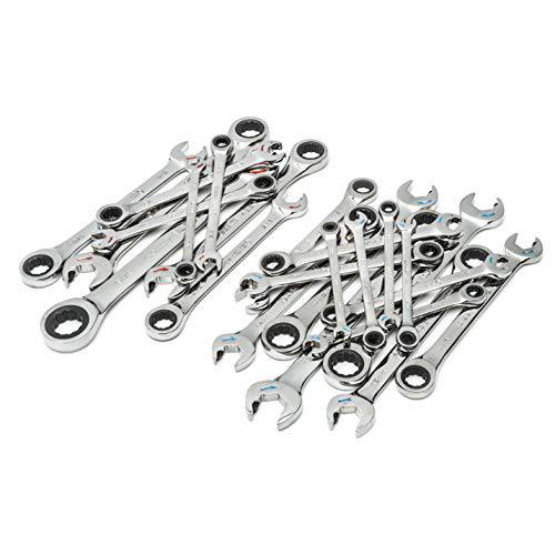 SATA 24-Piece SAE and 매트릭 이중 래칫 렌치 세트,  72-Tooth 래칫 박스 끝 and 래칫 Open-Ends - ST08046U