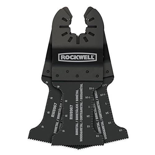 Rockwell RW8967.3 Sonicrafter 진동 다용도도구 Extended Life Bimetal 우드&  네일 End Cut 블레이드 (3-Pack), 1-3/ 8