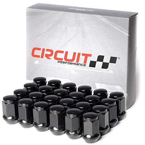 Circuit Performance 12x1.25 블랙 Closed End 벌지 에이콘 러그 너트 콘 의자 단조 스틸 (24 피스)