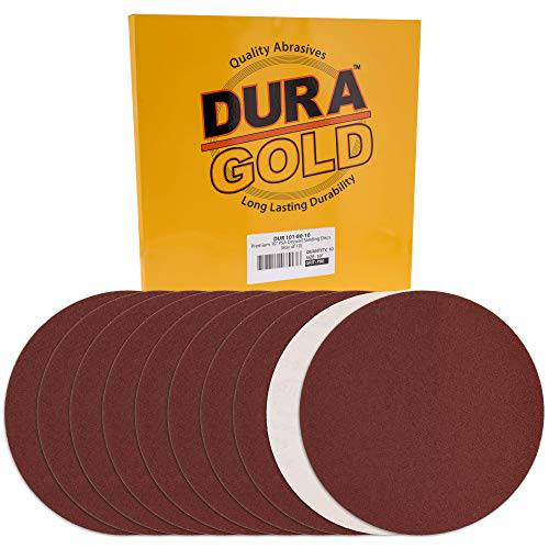 Dura-Gold  프리미엄 10 원형사포 - 80 그릿 (박스 of 10) - 사포 원형 PSA 셀프 접착 스티키백, 고속 커팅 알루미늄옥사이드 연마제 - 건식벽체, 바닥, 목공, 자동차, 샌더