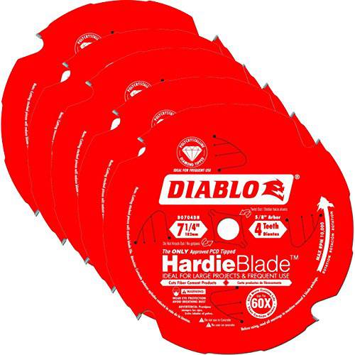 Freud D0704DH Diablo 7-1/ 4-Inch by 4T 다이아몬드 팁 시멘트 톱날, 4-Pack