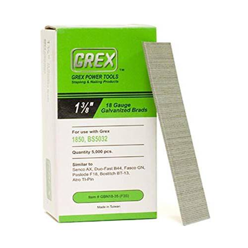 GREX GBN18-35 18 게이지 1-3/ 8-Inch Length 아연도금 브래드 네일 (5, 000 per 박스)