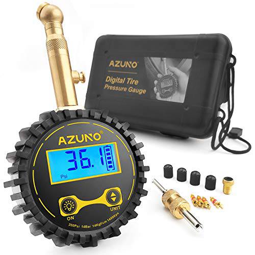 AZUNO  디지털 타이어공기압 게이지 - 150 PSI - 차량용 and 자전거