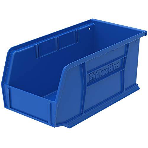 Akro-Mils 30230 AkroBins 플라스틱 스토리지 통 걸수있는 스태킹 컨테이너, (11-Inch x 5-Inch x 5-Inch), 블루, (12-Pack)