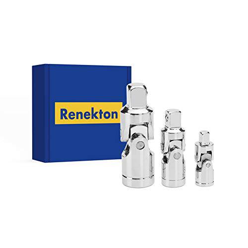 Renekton  범용 관절 세트, 관절 어댑터 래칫 소켓,  범용 슬리브 수동 툴, 1/ 4-Inch, 3/ 8-Inch, 1/ 2-Inch 드라이브 세트, 크롬 바나듐 스틸, 3-Piece