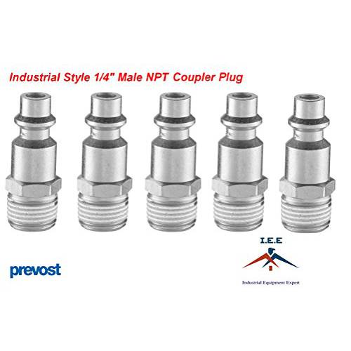 Prevost IRP 066251 1/ 4 남성 NPT 산업용 테플론 코팅 스틸 커플러 플러그 (5)