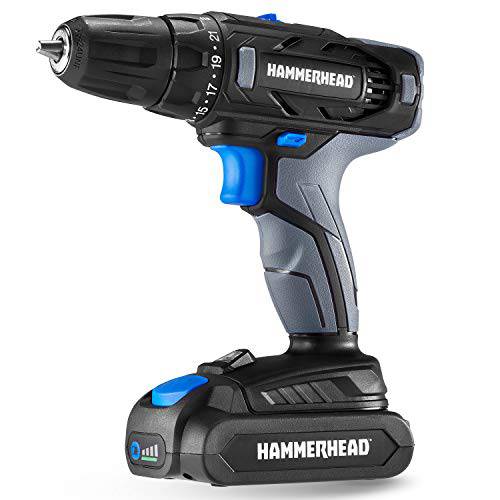 Hammerhead 20V 2-Speed 무선 드릴 드라이버 키트 1.5Ah 배터리 and 충전기 - HCDD201