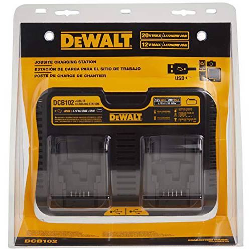 DEWALT 12/ 20V 맥스 충전 스테이션/ 듀얼 충전기 작업장 (DCB102)