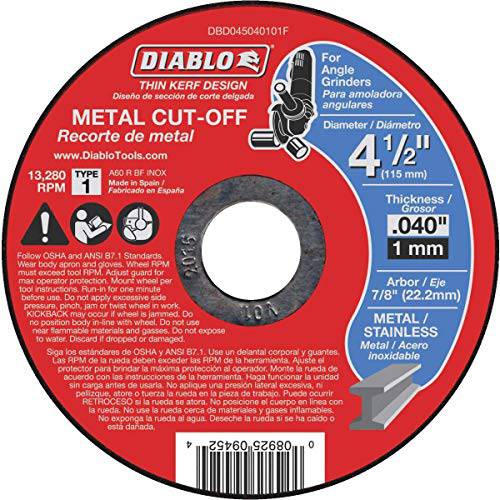 Diablo 4-1/ 2 in. x 0.040 in. x 7/ 8 in. Thin Kerf 메탈 Cut-Off 디스크 (15-Pack)