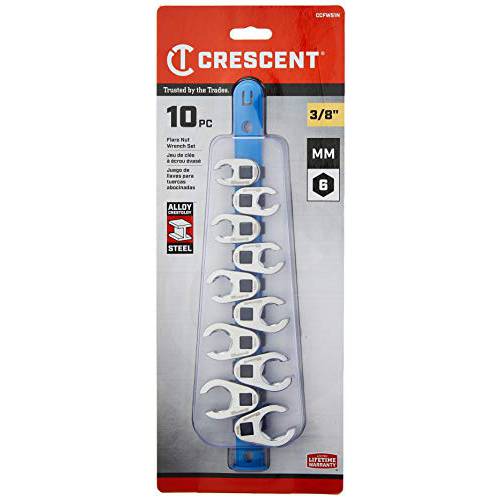 Crescent 10 PC. 3/ 8 드라이브 플레어 너트 매트릭 렌치 세트 - CCFWS1N
