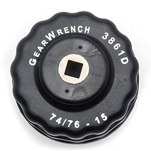 GEARWRENCH 3/ 8 드라이브 15 플루트 오일 필터 엔드캡 매트릭 렌치 74& 76mm - 3861D