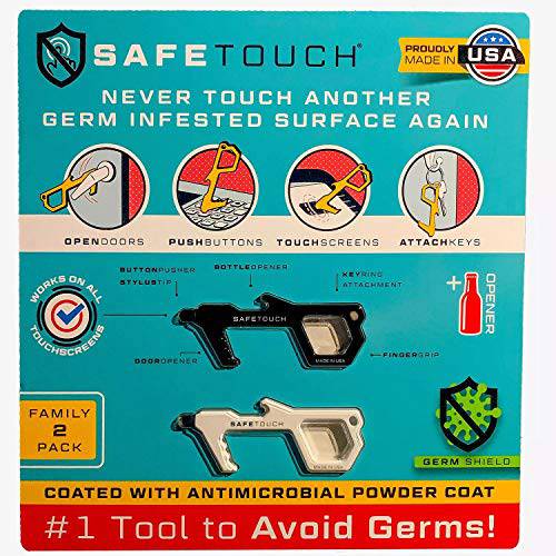 SafeTouch Hygiene Multi-Tool, Works on 터치 스크린, Made in USA (2 팩)
