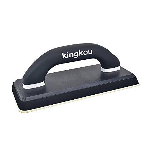 Kingkou 러버 그라우트 플로트 4 x 9-1/ 2 껌,검 러버 소프트 그립 핸들 블랙 - 1Pack