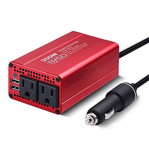 BYGD 300W 파워 인버터, DC 12V to 110V AC 자동차 컨버터, 변환기 듀얼 충전기 Outlets and 듀얼 2.4A USB 포트 자동차 어댑터