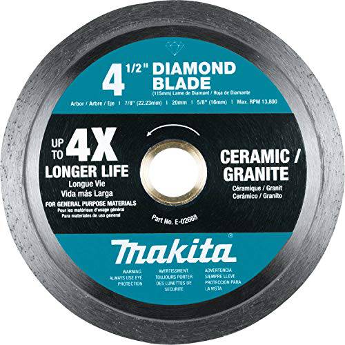 Makita E-02668 4-1/ 2 다이아몬드 블레이드, 끊김없는 림, 일반 목적