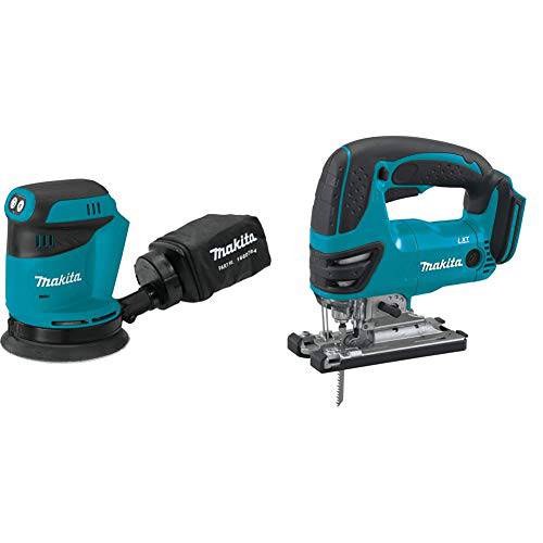 Makita XOB01Z 18V LXT Lithium-Ion 무선 5 랜덤 오비탈샌더, 툴 Only& XVJ03Z 18V LXT Lithium-Ion 무선 직소, 직쏘, 툴 Only