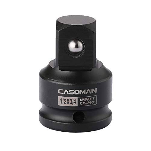 CASOMAN 1/ 2-Inch F to 3/ 4-Inch M 임팩트소켓, 육각비트소켓 어댑터, 충격 어댑터, 크롬 몰리 스틸 공사현장, 1/ 2F X 3/ 4 M