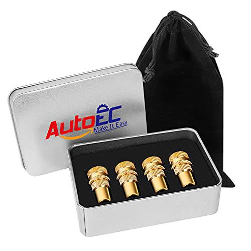 AutoEC 자동 타이어 디플레이터 키트, 4 팩 타이어 디플레이터 오프로드 악세사리, 6-30 PSI 조절가능 에어 Deflating 세트 오프로드 차량, 자동차, 트럭, 오토바이
