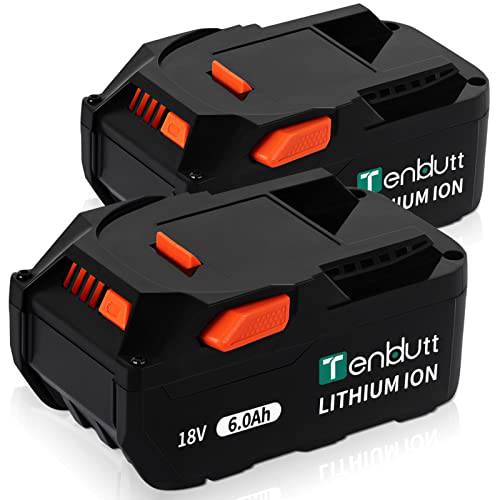 【업그레이드】 TenHutt 2 팩 6.0Ah 18V 리튬 이온 교체용 배터리 Ridgid 18V 무선 파워 툴 R840084 R840087 R840083 R840085 R840086 배터리