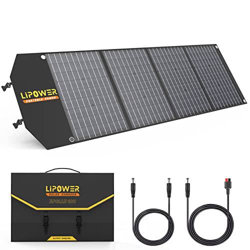 LIPOWER 100W 휴대용 태양광 패널 18V 300W/ 500W/ 1000W 파워 발전기, 폴더블 태양광충전기 PA300/ SOL500/ MARS-1000, USB, Type-C PD 출력, 캠핑 밴 RV 파워 정전