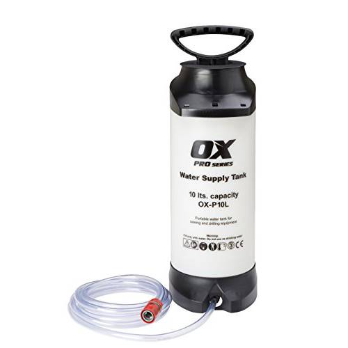 OX 툴 OX-P10L 프로 헤비듀티 먼지 억압 물병, 워터보틀, 화이트/ 블랙, 10 리터