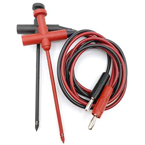 E-Z-HOOK 멀티미터,전기,전압계,측정 테스트 리드 - Insulation-Piercing Macro-Hook to 스탠다드 바나나 플러그 (4 mm) (18 AWG PVC - 36 롱) - 세트 of 2: 레드, 블랙 (BXEL-36R/ B)