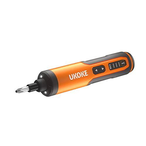 Ukoke 3.6V 무선 드라이버 키트, 인체공학 핸들, USB 충전식 Li-Ion Built-in 배터리, 드라이버 듀얼 LED 라이트, 33 pcs 악세사리, (UOSD36)