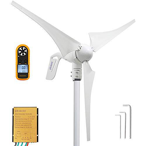 Pikasola Wind 터빈 발전기 400W 24V 3 블레이드 2.5m/ s 로우 Wind 스피드 Starting Wind Turbines 충전 컨트롤러, Windmill 가정용