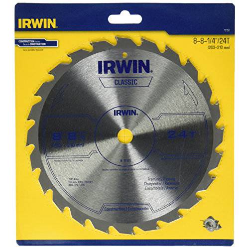 IRWIN 툴 클래식 시리즈 카바이드 테이블/ Miter 원형 톱날, 8 1/ 4-inch, 24T (15150)