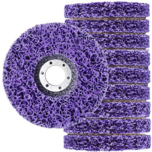 Mornajina 10 팩 4-1/ 2 x 7/ 8 스트립 원형 Stripping 휠 앵글 그라인더, 페인트 리무버 디스크, Rust Stripping 휠, 제거 Scaling and Oxidation(Purple)