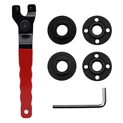 Dianrui Lock-nut 그라인더 Wrench(Red) 4PCS 그라인더 샤프트 너트 5/ 8, 조절가능 그라인더 렌치 앵글 그라인더 렌치 적용가능한 most 그라인더 K-024