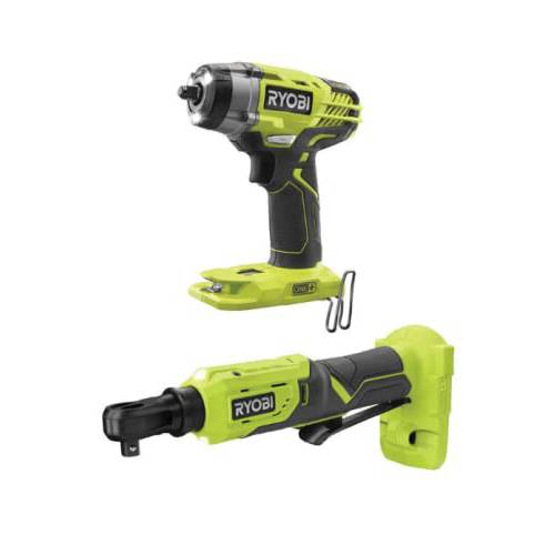 Ryobi 원 18V 무선 3/ 8 in. 3-Speed 임팩트렌치 and 3/ 8 in. 4-Position 래칫 키트 (툴 Only)