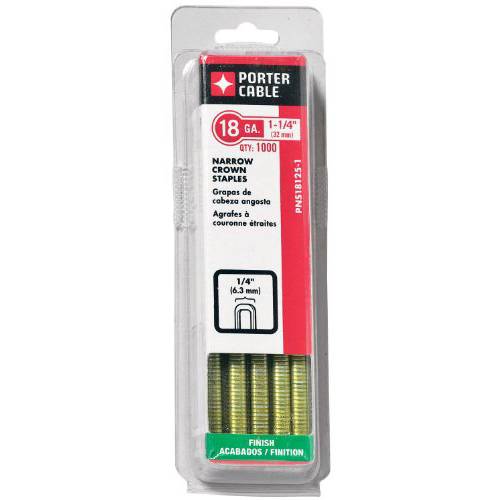 PORTER-CABLE PNS18125-1 1-1/ 4-Inch, 18 게이지 좁은 왕관 (1/ 4-Inch) Staple (1000-Pack)
