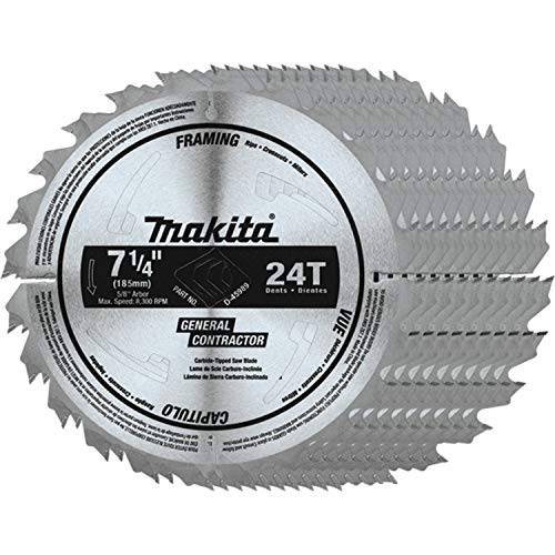 Makita D-45989-10 7-1/ 4 24T Carbide-Tipped 원형 톱날, 프레이밍/ 일반 목적, 10/ pk