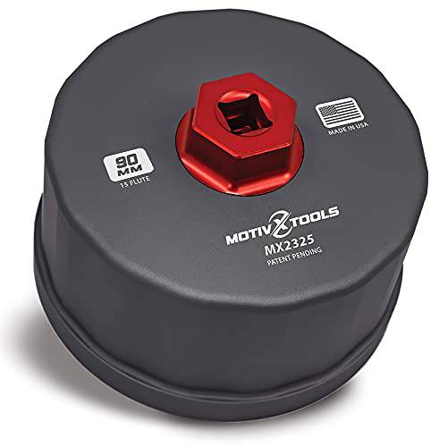 Motivx 툴 MX2325-US 88.5mm/ 90mm 15 플루트 정밀 CNC 가공 오일 필터 렌치 호환가능한 랜드 로버 and 재규어 3.0L and 5.0L 가스 엔진