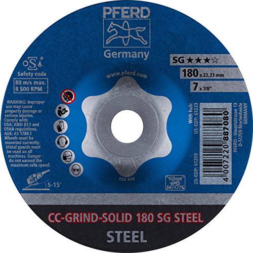 PFERD 4-1/ 2 CC-Grind -솔리드 5/ 8-11 스레드 - SG 스틸 (61220)